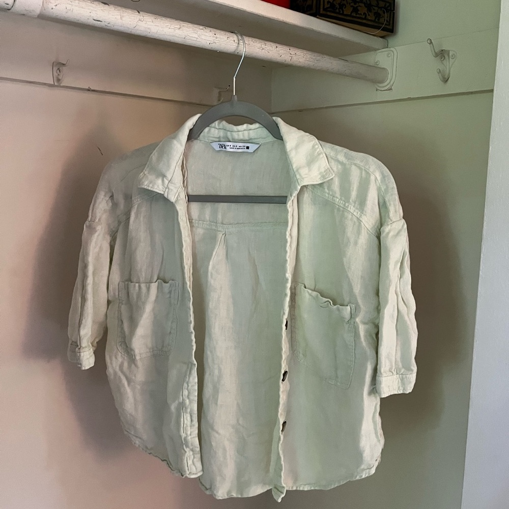Linen Zara shirt sleeve button up